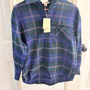 Women's Plaid Button Down Shirt NWT
